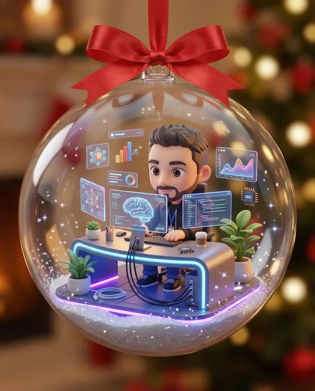 3D-персонаж в виде ёлочной игрушки