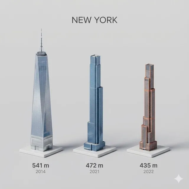 3D-вид самых высоких зданий города