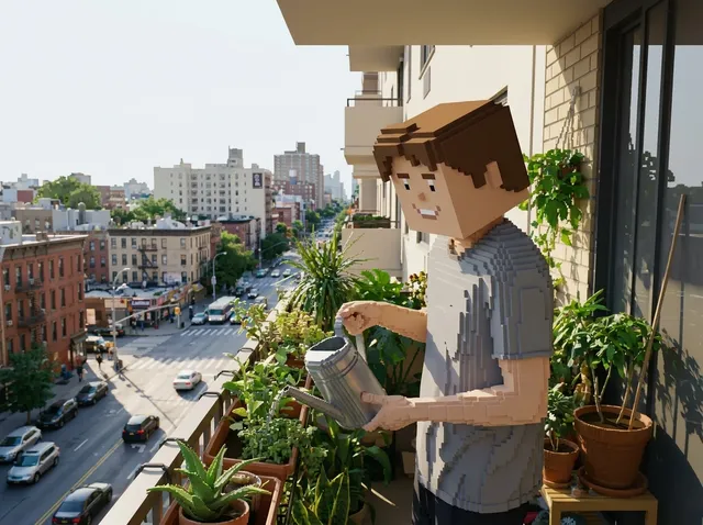 Фото в воксельном стиле (Minecraft)